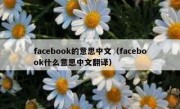 facebook的意思中文（facebook什么意思中文翻译）