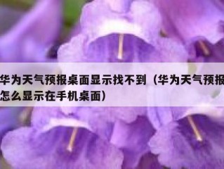 华为天气预报桌面显示找不到（华为天气预报怎么显示在手机桌面）