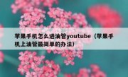苹果手机怎么进油管youtube（苹果手机上油管最简单的办法）