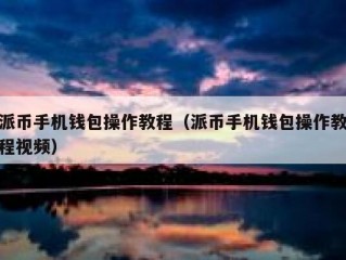 派币手机钱包操作教程（派币手机钱包操作教程视频）