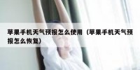 苹果手机天气预报怎么使用（苹果手机天气预报怎么恢复）