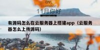 有源码怎么在云服务器上搭建app（云服务器怎么上传源码）