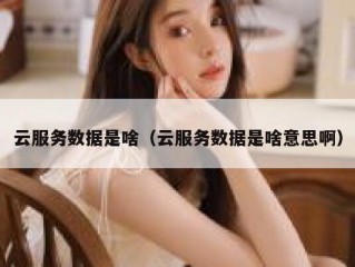 云服务数据是啥（云服务数据是啥意思啊）