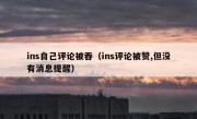 ins自己评论被吞（ins评论被赞,但没有消息提醒）