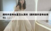 国际抖音粉丝量怎么算的（国际版抖音粉丝排行）
