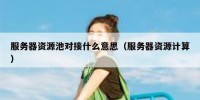 服务器资源池对接什么意思（服务器资源计算）