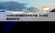 ins评论如何翻译为中文字幕（ins评论翻译成中文）