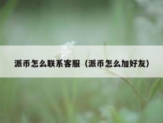 派币怎么联系客服（派币怎么加好友）