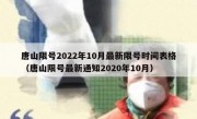 唐山限号2022年10月最新限号时间表格（唐山限号最新通知2020年10月）