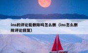 ins的评论能删除吗怎么删（ins怎么删除评论回复）