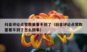 抖音评论点赞数量看不到了（抖音评论点赞数量看不到了怎么回事）