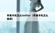 苹果手机怎么twitter（苹果手机怎么截屏）