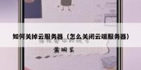 如何关掉云服务器（怎么关闭云端服务器）