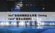 ins广告投放限额怎么设置（instagram广告怎么投放的）