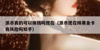派币真的可以换钱吗现在（派币现在绑黑金卡有风险吗知乎）