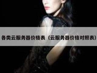 各类云服务器价格表（云服务器价格对照表）