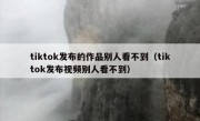 tiktok发布的作品别人看不到（tiktok发布视频别人看不到）