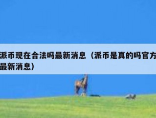 派币现在合法吗最新消息（派币是真的吗官方最新消息）
