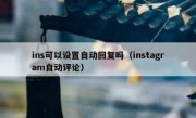 ins可以设置自动回复吗（instagram自动评论）