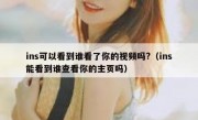 ins可以看到谁看了你的视频吗?（ins能看到谁查看你的主页吗）