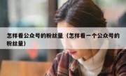 怎样看公众号的粉丝量（怎样看一个公众号的粉丝量）