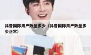 抖音国际用户数量多少（抖音国际用户数量多少正常）