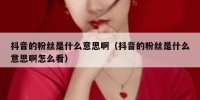抖音的粉丝是什么意思啊（抖音的粉丝是什么意思啊怎么看）