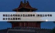 微信公众号粉丝少怎么回事啊（微信公众号粉丝少怎么回事啊）