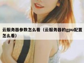 云服务器参数怎么看（云服务器的gpu配置怎么看）