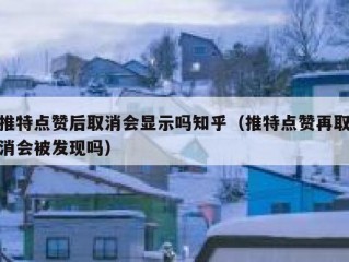 推特点赞后取消会显示吗知乎（推特点赞再取消会被发现吗）