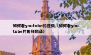 如何看youtube的视频（如何看youtube的视频翻译）