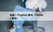 给我一个twitter账号（Twitter 账号）