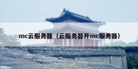 mc云服务器（云服务器开mc服务器）