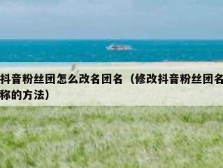 抖音粉丝团怎么改名团名（修改抖音粉丝团名称的方法）