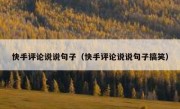 快手评论说说句子（快手评论说说句子搞笑）