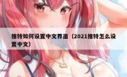 推特如何设置中文界面（2021推特怎么设置中文）