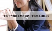 快手上万粉丝是怎么加的（快手怎么增粉丝）