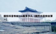 国际抖音粉丝1m是多少人（国外抖音粉丝第一）