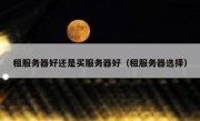租服务器好还是买服务器好（租服务器选择）