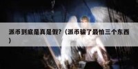 派币到底是真是假?（派币骗了最怕三个东西）