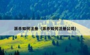 派币如何注册（派币如何注册公司）
