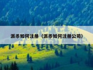 派币如何注册（派币如何注册公司）