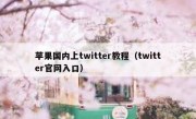 苹果国内上twitter教程（twitter官网入口）