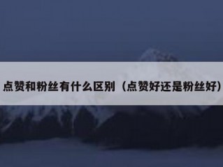 点赞和粉丝有什么区别(点赞好还是粉丝好)