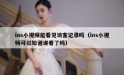 ins小视频能看见访客记录吗（ins小视频可以知道谁看了吗）
