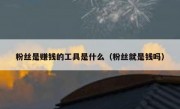 粉丝是赚钱的工具是什么（粉丝就是钱吗）