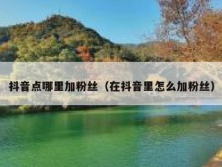 抖音点哪里加粉丝（在抖音里怎么加粉丝）