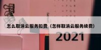 怎么取消云服务扣费（怎样取消云服务续费）