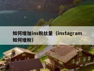 如何增加ins粉丝量（instagram如何增粉）