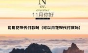 能用花呗代付款吗（可以用花呗代付款吗）